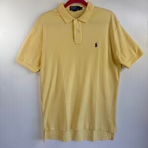 Polo by Ralph Lauren Men's Classic Fit Mesh Polo Shirt-Lemon Yellow- Size Medium